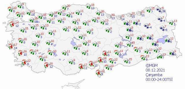 Meteoroloji 6 Aralık tarihli raporunu yayımladı! Çarşamba günü 12 ilde yoğun kar yağışı bekleniyor