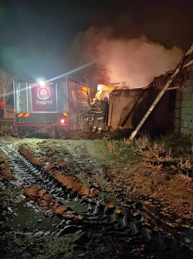 Odunlukta çıkan yangın maddi hasara neden oldu