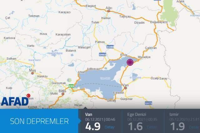 Son Dakika: Van'da 4.9 şiddetinde deprem meydana geldi