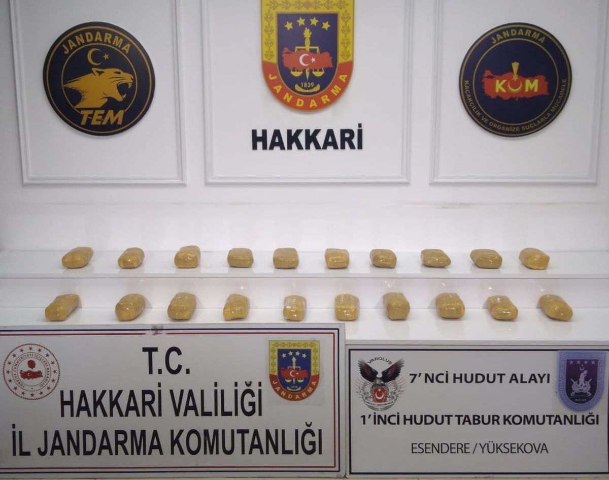 Hakkari\'de 20 kilogram eroin ele geçirildi
