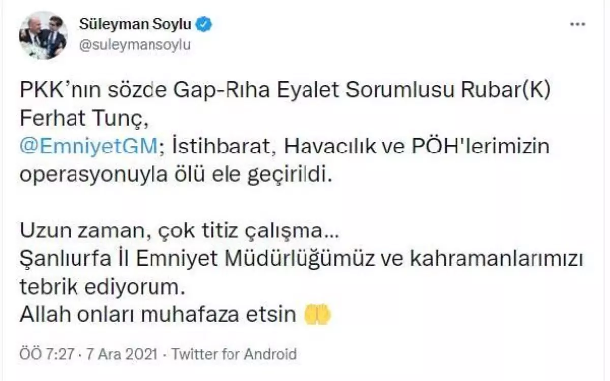 PKK\'nın sözde eyalet sorumlusu etkisiz hale getirildi