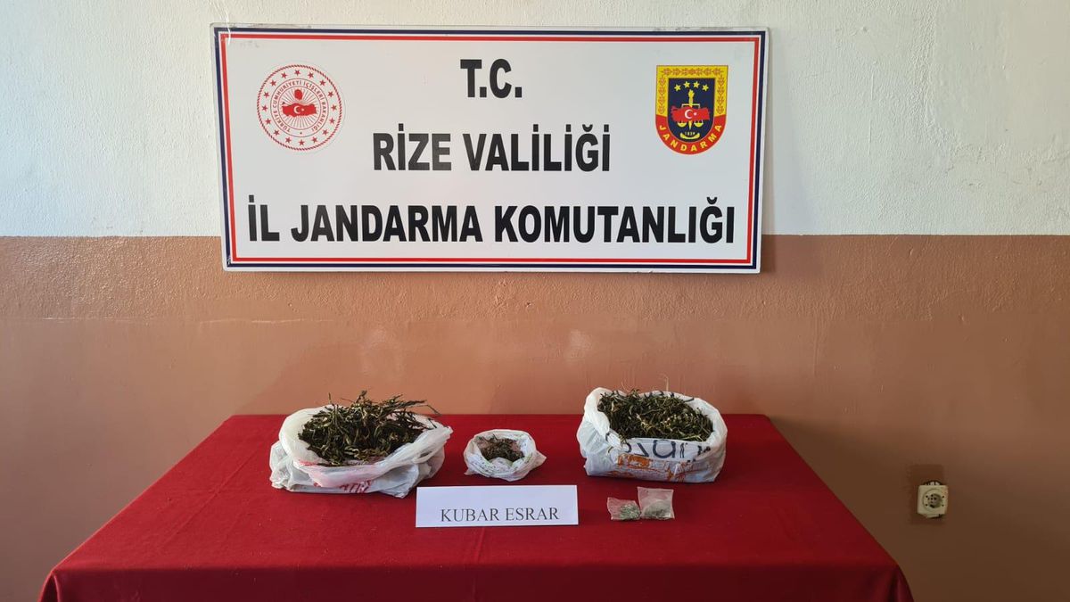 Rize\'de 573 gram esrar ele geçirildi