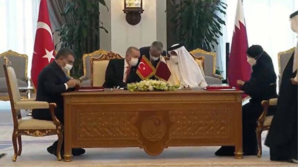 Son dakika: Cumhurbaşkanı Erdoğan Katar\'la 12 anlaşmaya imza attı