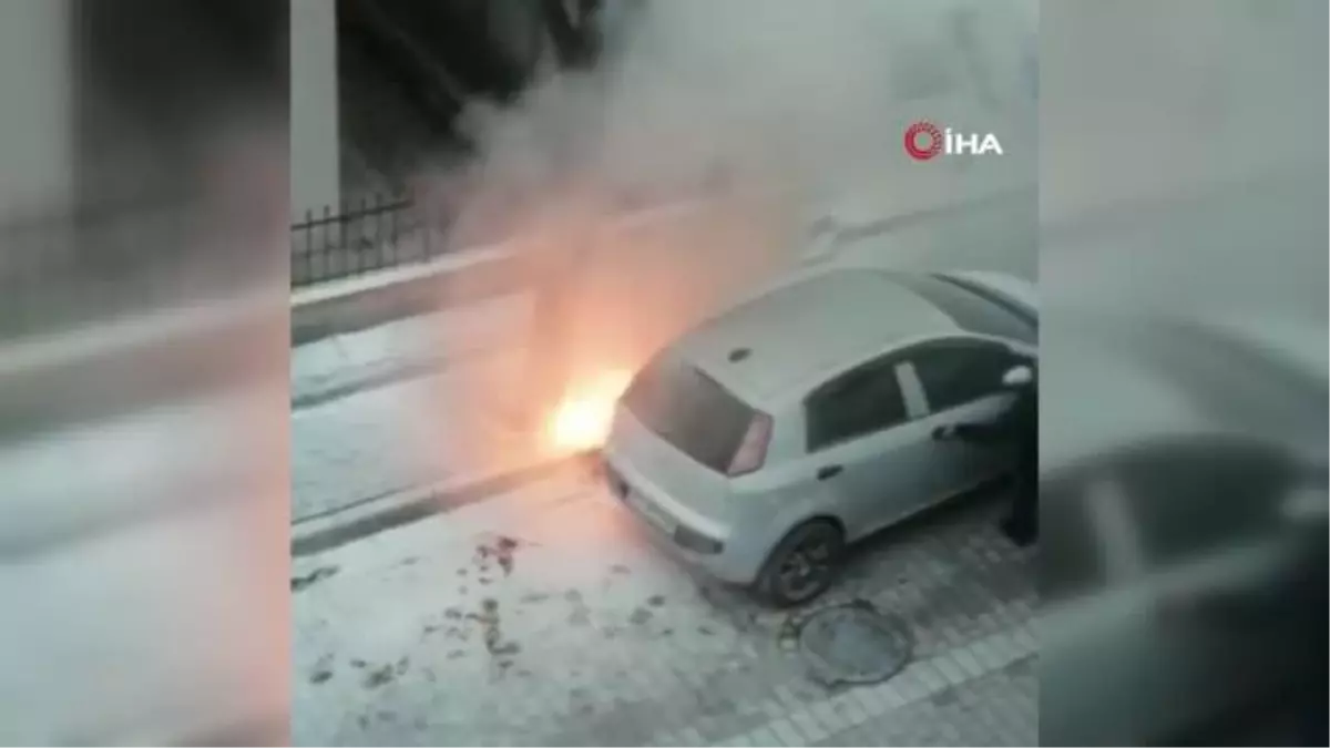 Elektrik kabloları patladı, vatandaşlar zarar gören aracı böyle çekmeye çalıştı