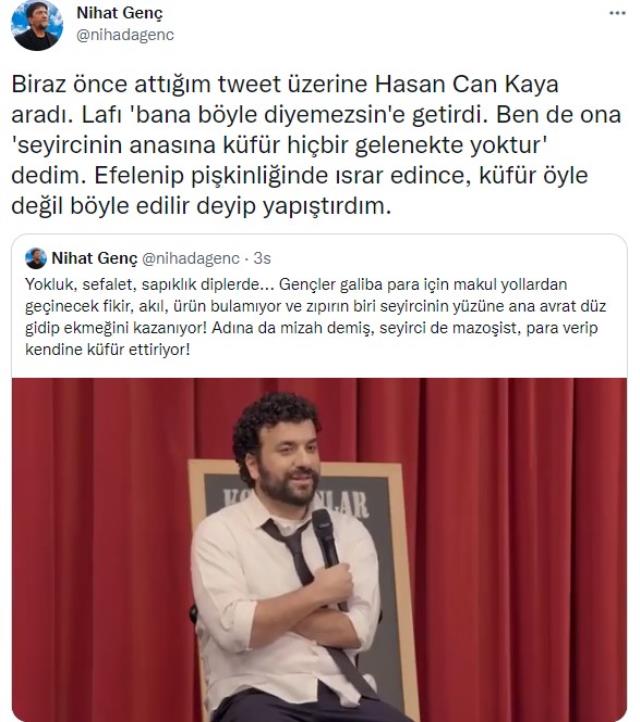 Hasan Can Kaya, kendisine 'Zıpır' diyen gazeteci Nihat Genç ile tartıştı