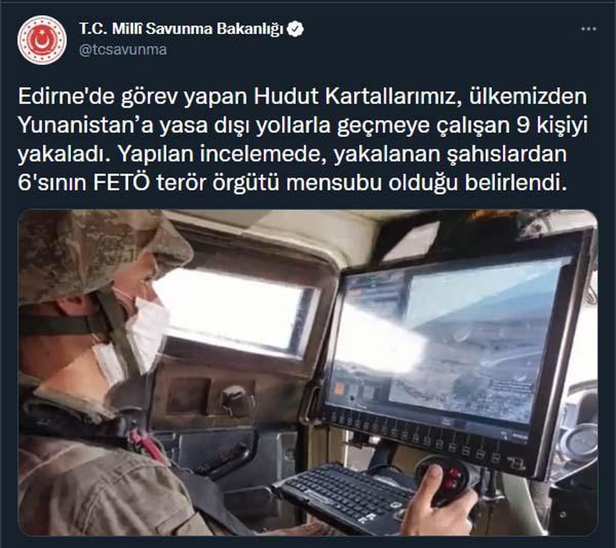 MSB: Yunanistan\'a geçmeye çalışan 6\'sı FETÖ üyesi 9 kişi yakalandı
