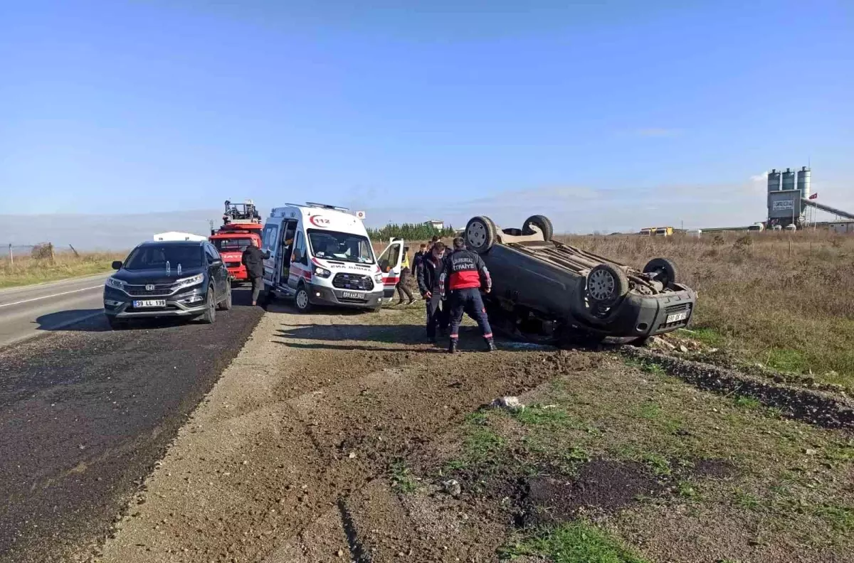 Emniyet kemeri sayesinde takla atan araçtan sağ çıktı