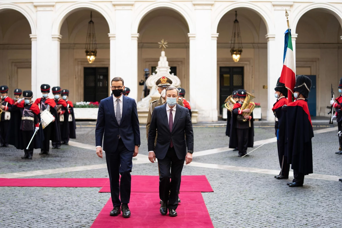 İtalya Başbakanı Draghi, Polonyalı mevkidaşı Morawiecki ile Roma\'da görüştü