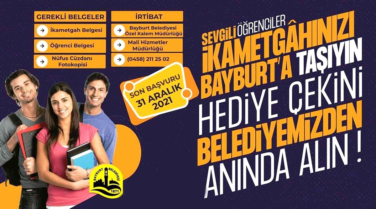 Üniversite öğrencilerine ikametgahını Bayburt\'a al kampanyası