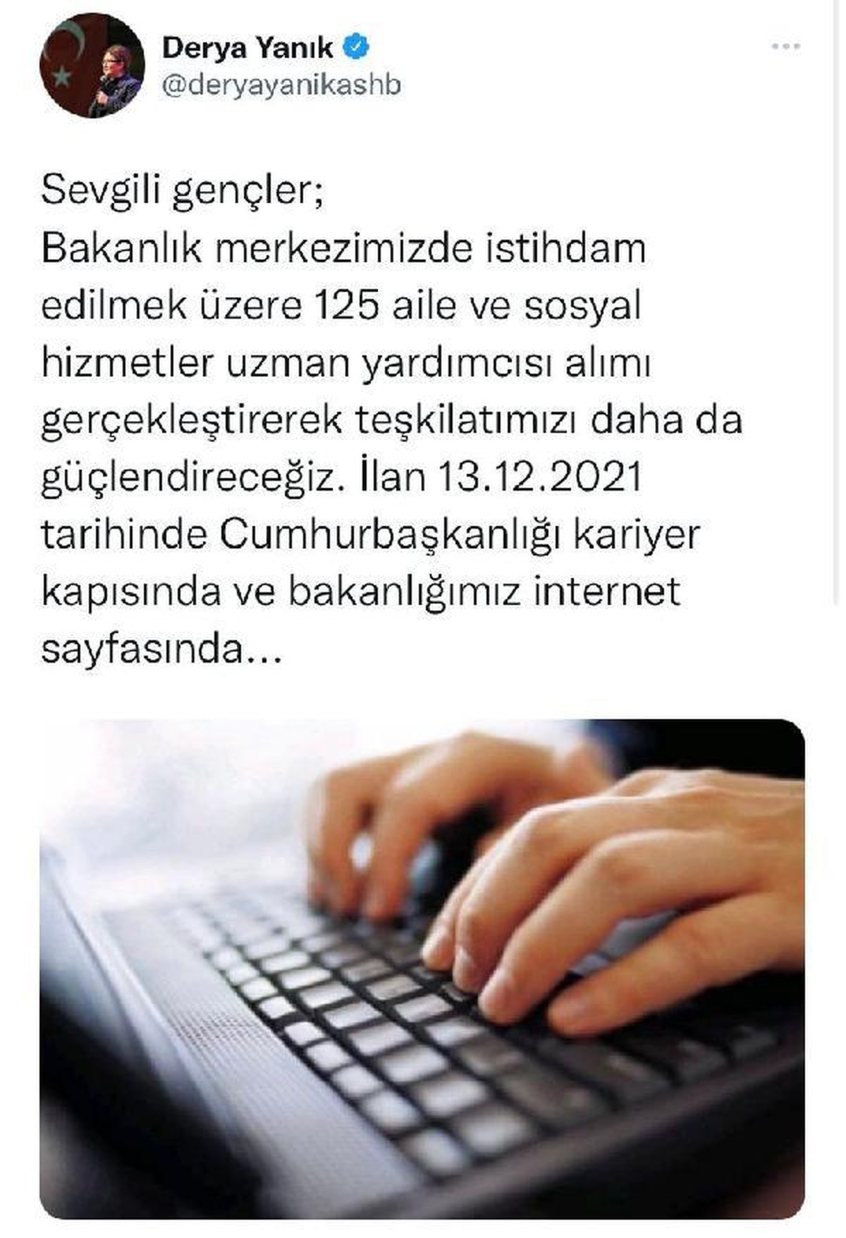 Son dakika haber | Bakan Yanık: 125 aile ve sosyal hizmetler uzman yardımcısı alınacak