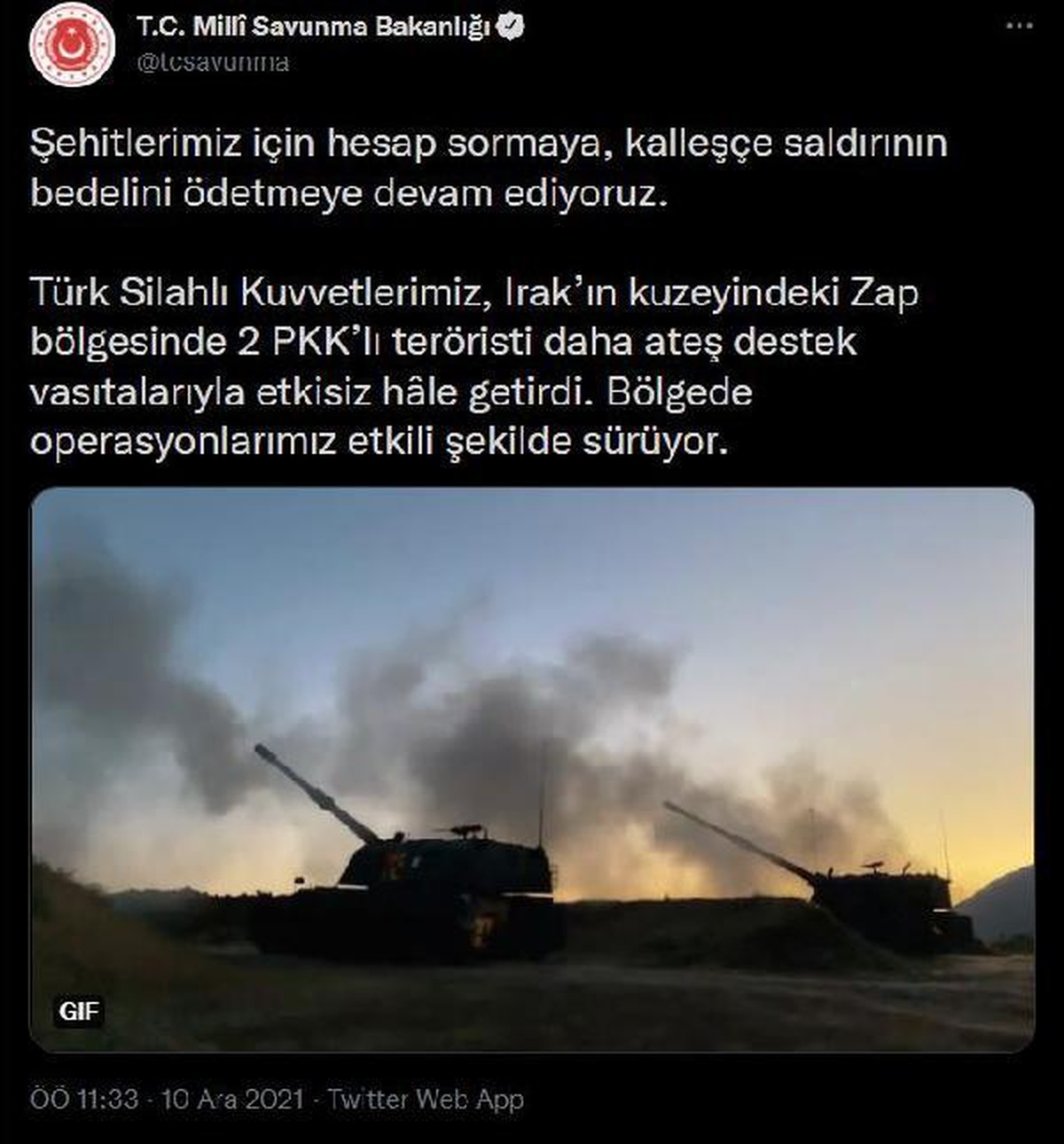 Son dakika gündem: MSB: Irak\'ın kuzeyinde 2 PKK\'lı terörist etkisiz hale getirildi