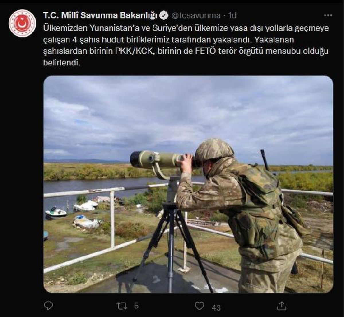 Türkiye\'den Yunanistan\'a ve Suriye\'den Türkiye\'ye yasa dışı yollarla geçmeye çalışan 4 kişi yakalandı