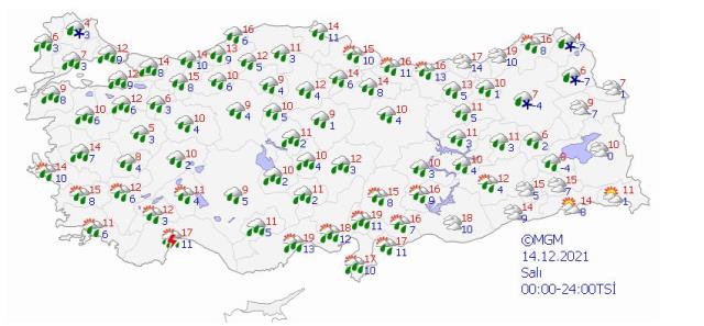 Meteoroji'nin 5 günlük hava tahmininde sağanak yağış ve kar uyarısı