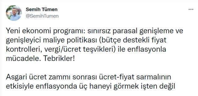 Cumhurbaşkanı Erdoğan tarafından görevden alınan Semih Tümen: Enflasyonda üç haneyi görmek işten bile değil