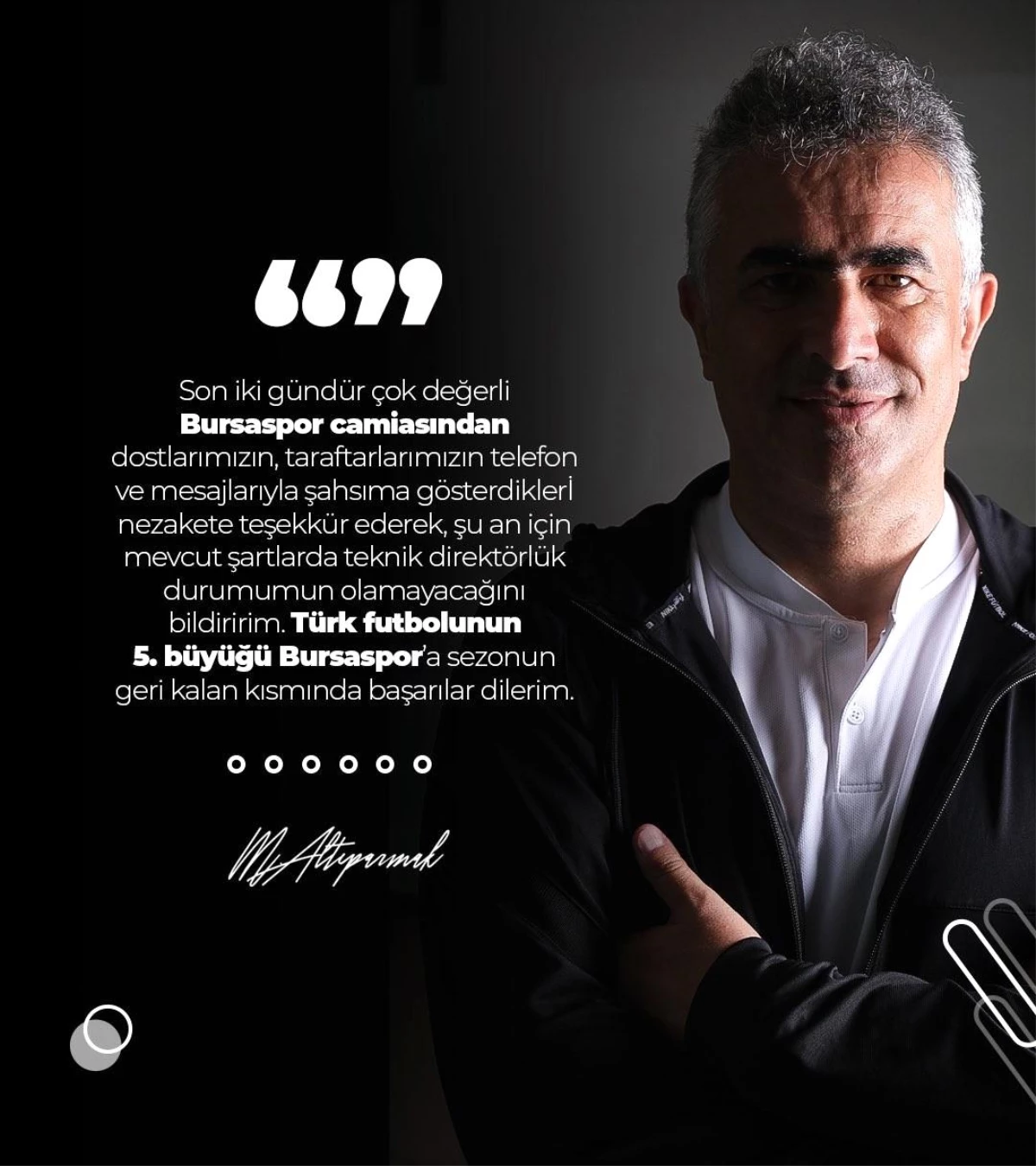 Mehmet Altıparmak\'tan Bursaspor açıklaması