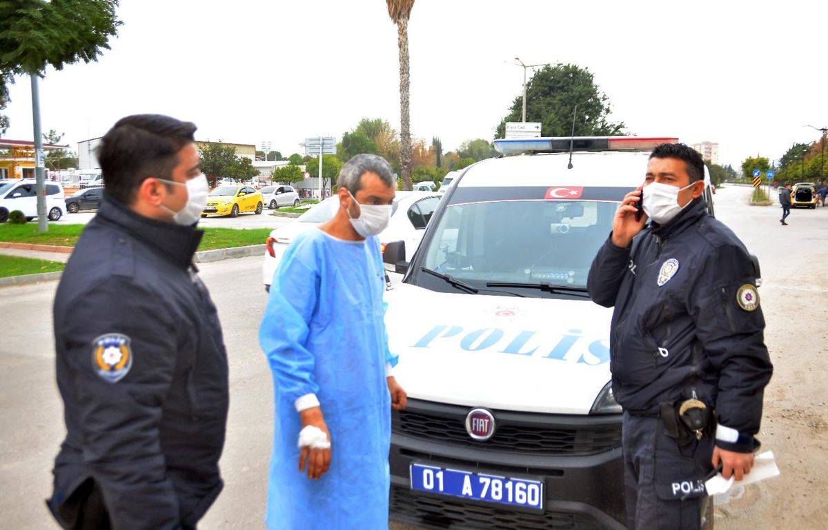Adana\'da polis tedavisi tamamlanmadan hastaneden ayrılan yaralının peşine düştü