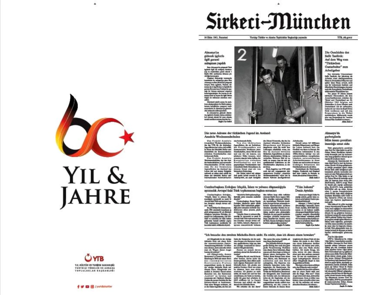 Almanya\'ya Göçün 60\'ıncı Yılına Özel YTB\'den Çift Dilli Gazete