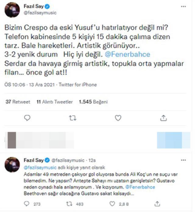 Fazıl Say bu kez tam çıldırdı: Beethoven sağır olacağına sen sakat kalsaydın