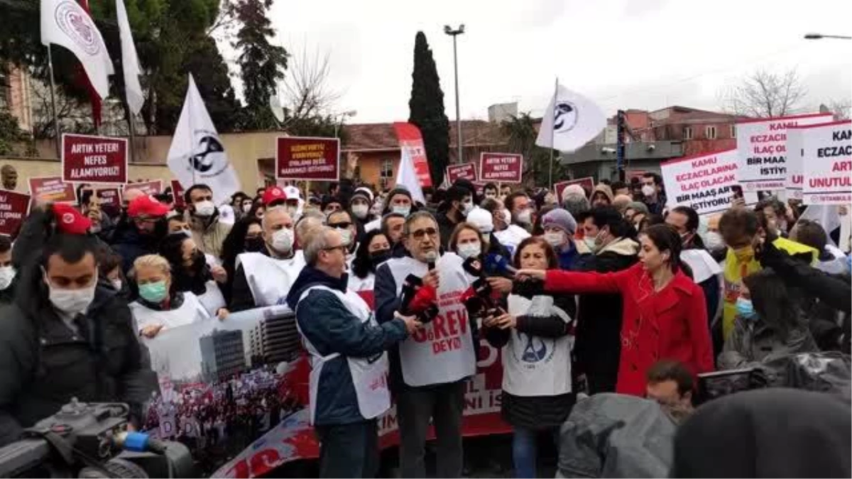 İstanbul\'da bazı sağlık ve sosyal hizmet çalışanları iş bırakma eylemi yaptı
