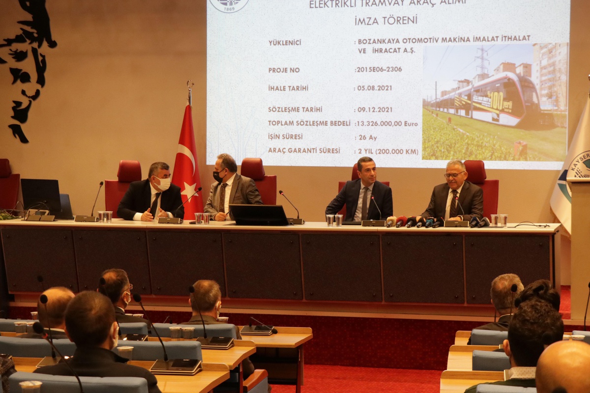 Kayseri\'de hizmete girecek 6 tramvayın alımı için sözleşme imzalandı