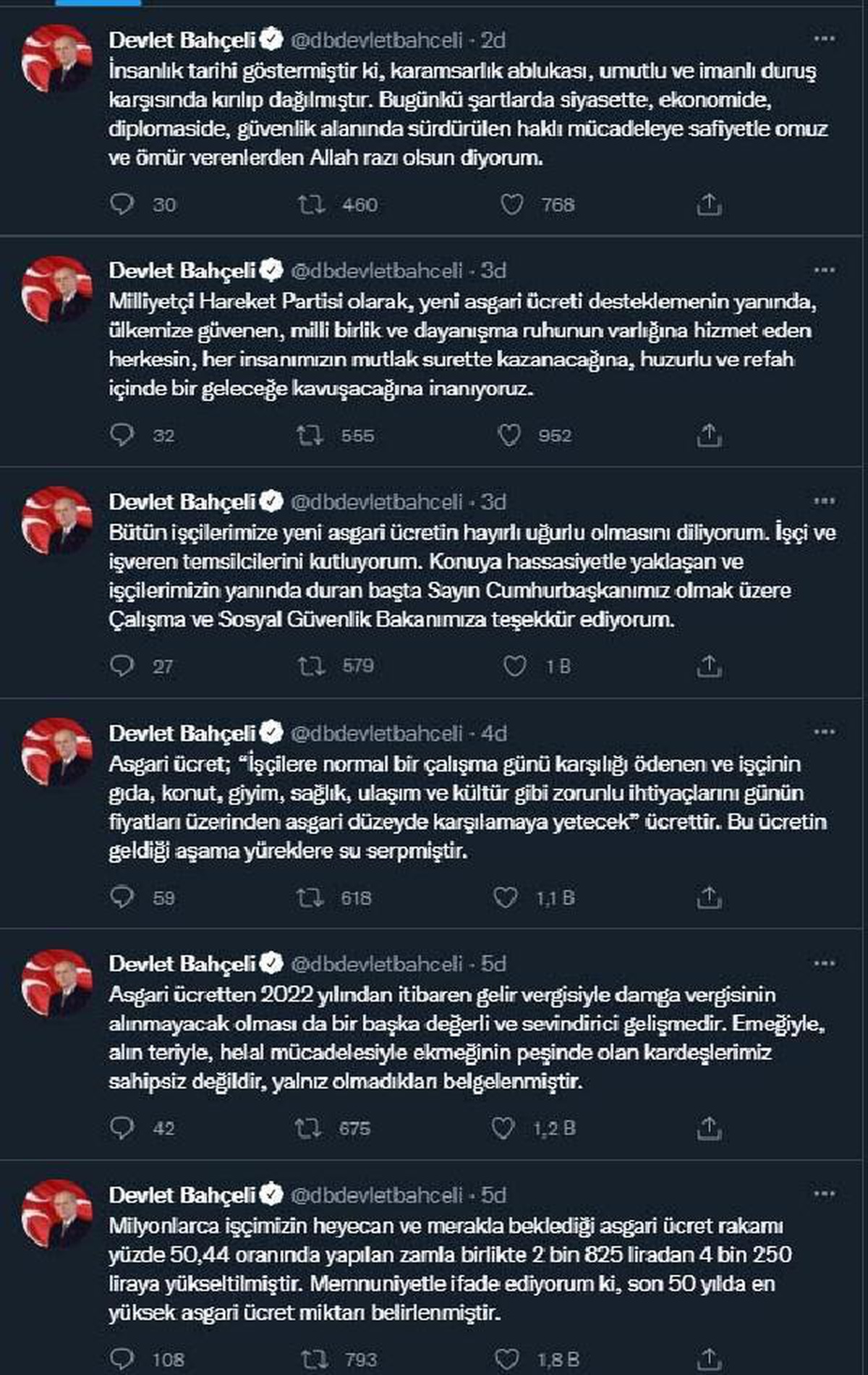 MHP Genel Başkanı Bahçeli, asgari ücrete yapılan zammı değerlendirdi Açıklaması