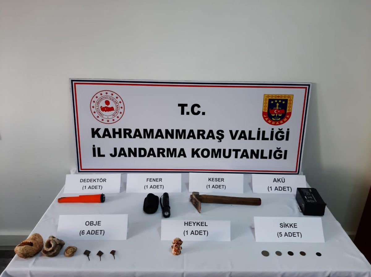 Kahramanmaraş\'ta tarihi eser operasyonunda 3 şüpheli yakalandı