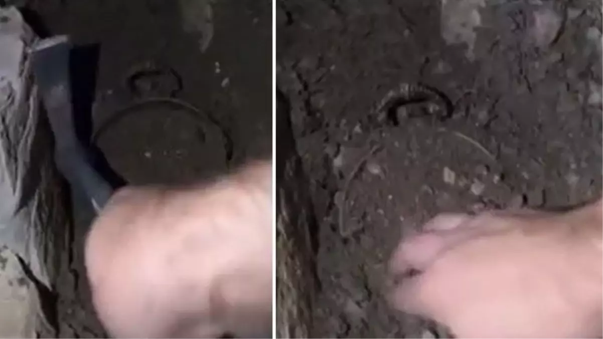 Türk defineci \'Olamaz böyle bir şey\' diye sevinç çığlığı attı! İşte define bulma anı