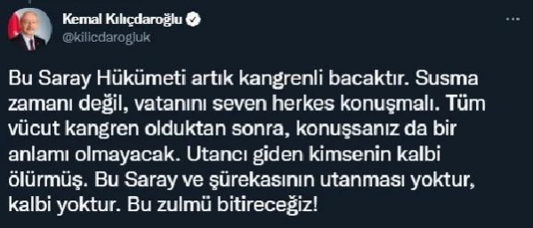 Son dakika haberi... Kılıçdaroğlu: Saray hükümeti artık kangrenli bacaktır