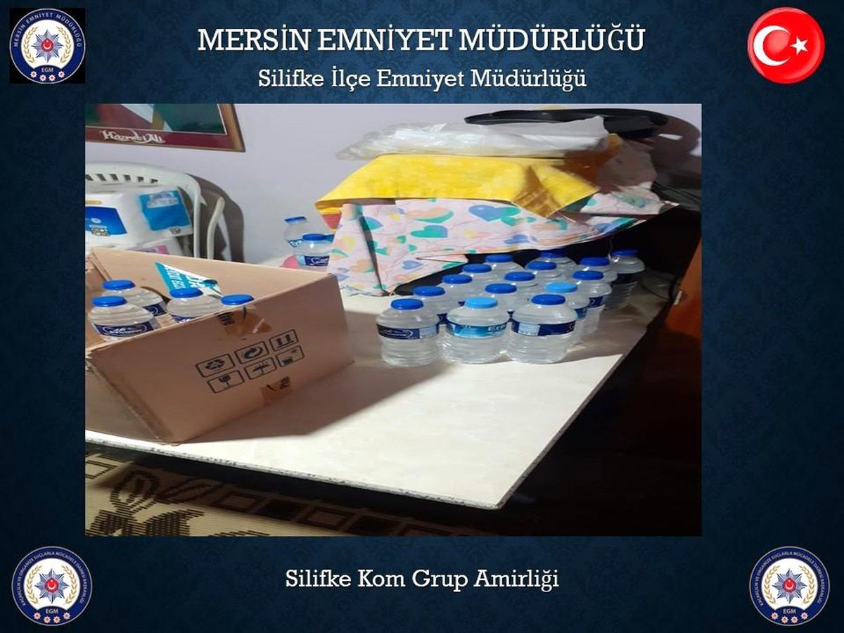 Mersin\'de 47 şişe sahte içki ele geçirildi