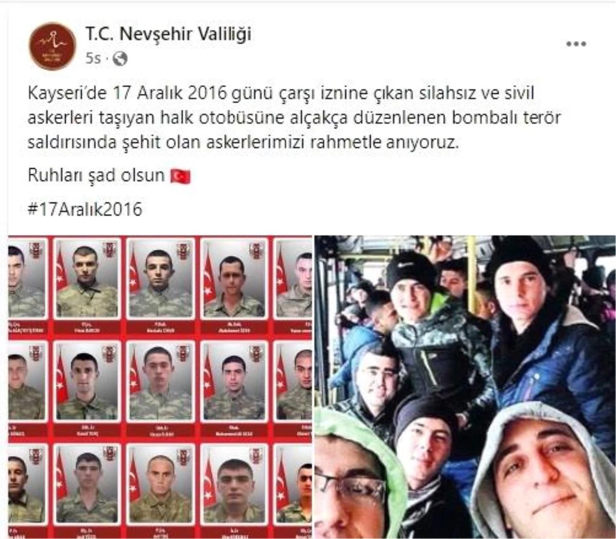 Nevşehir Valiliği: "Şehitlerimizi rahmetle anıyoruz"