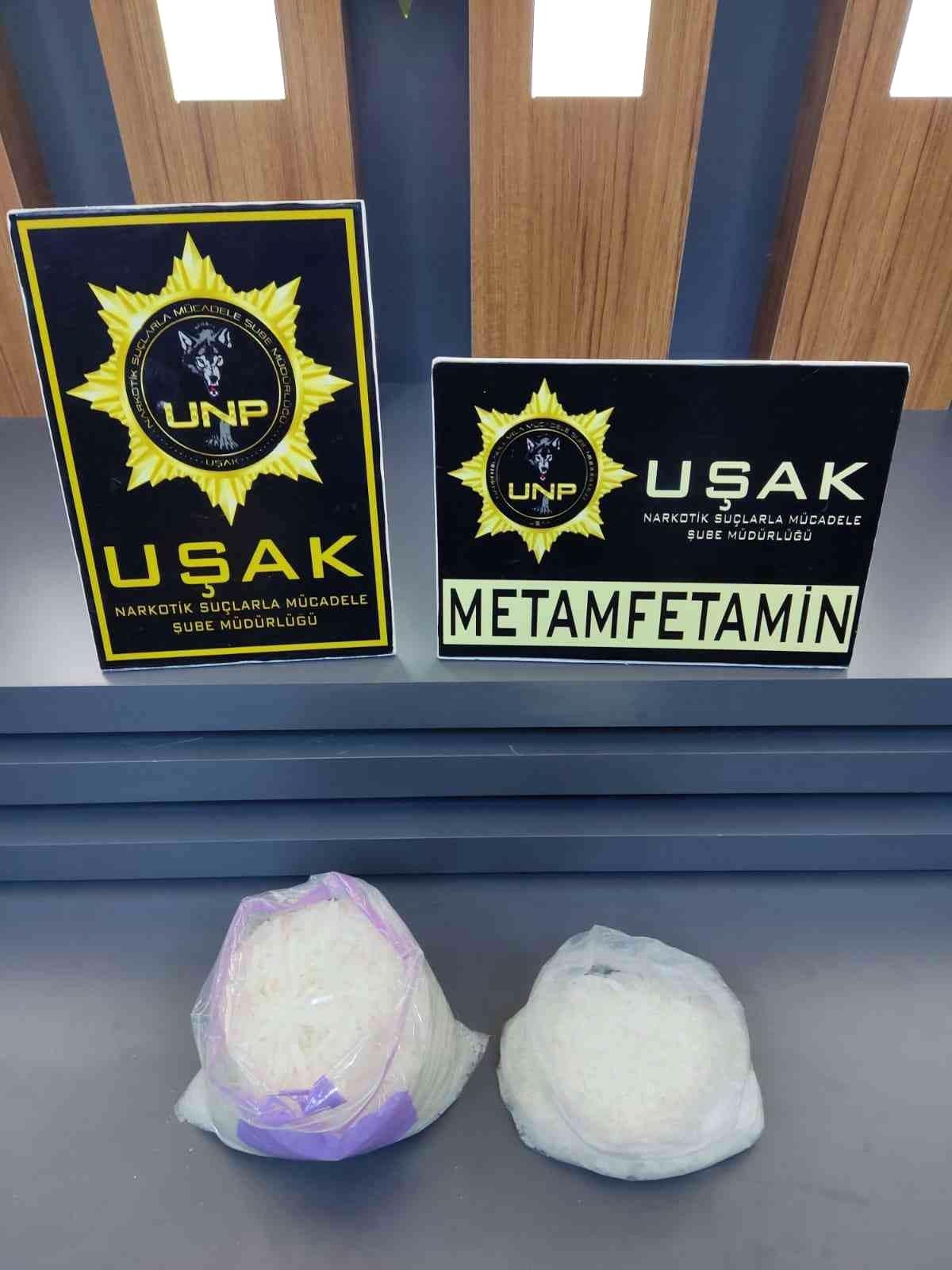 Uşak\'ta 1 kilo 300 gram metamfetamin ele geçirildi