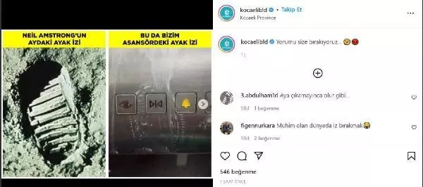 Asansörün düğmesini ayağı ile basan kişiye Belediye'den sitem dolu paylaşım