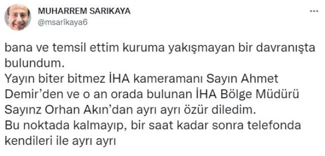 Gazeteci Muharrem Sarıkaya, kameralar önünde kameramana tokat attı