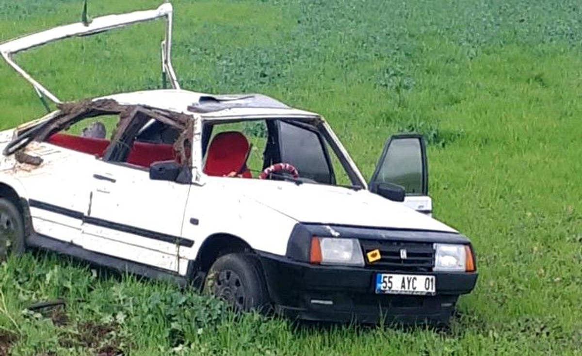 Samsun\'da otomobil takla attı: 2 yaralı