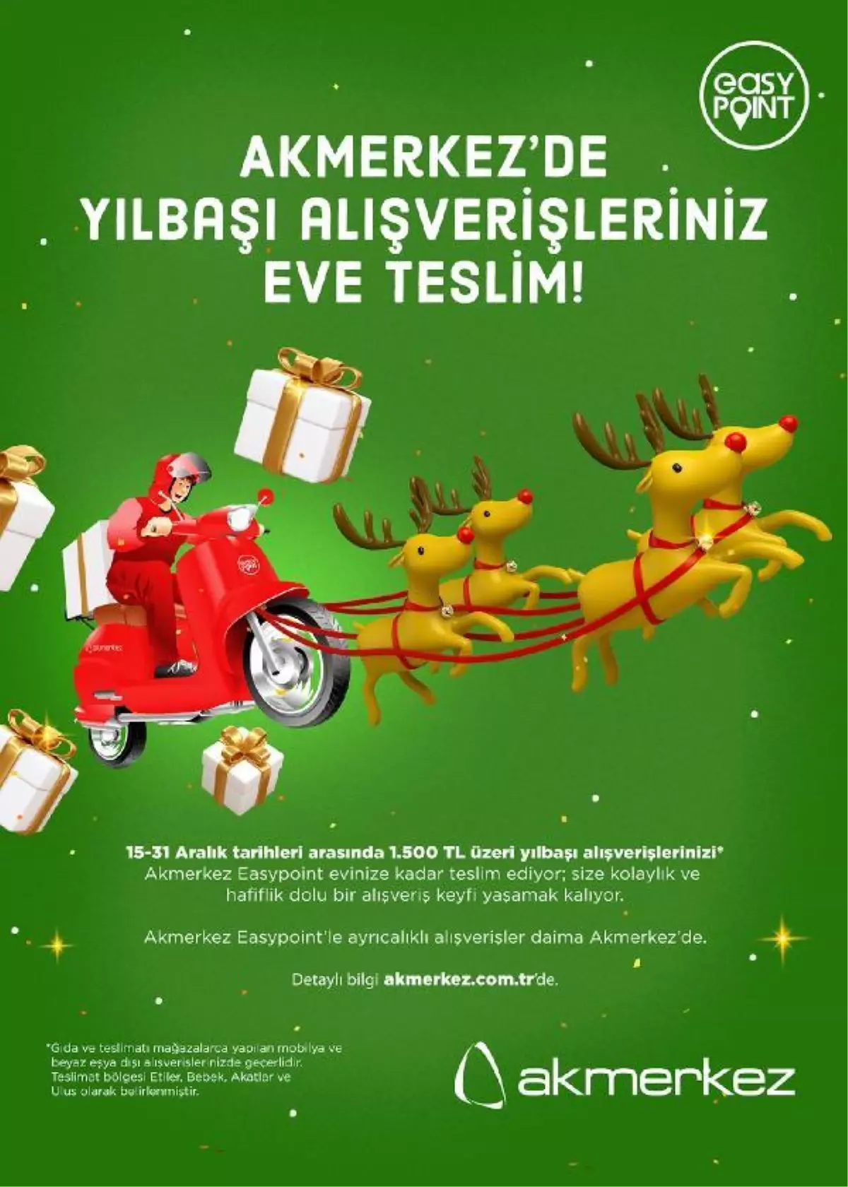 Akmerkez\'den yılbaşı alışverişi için eve teslimat uygulaması