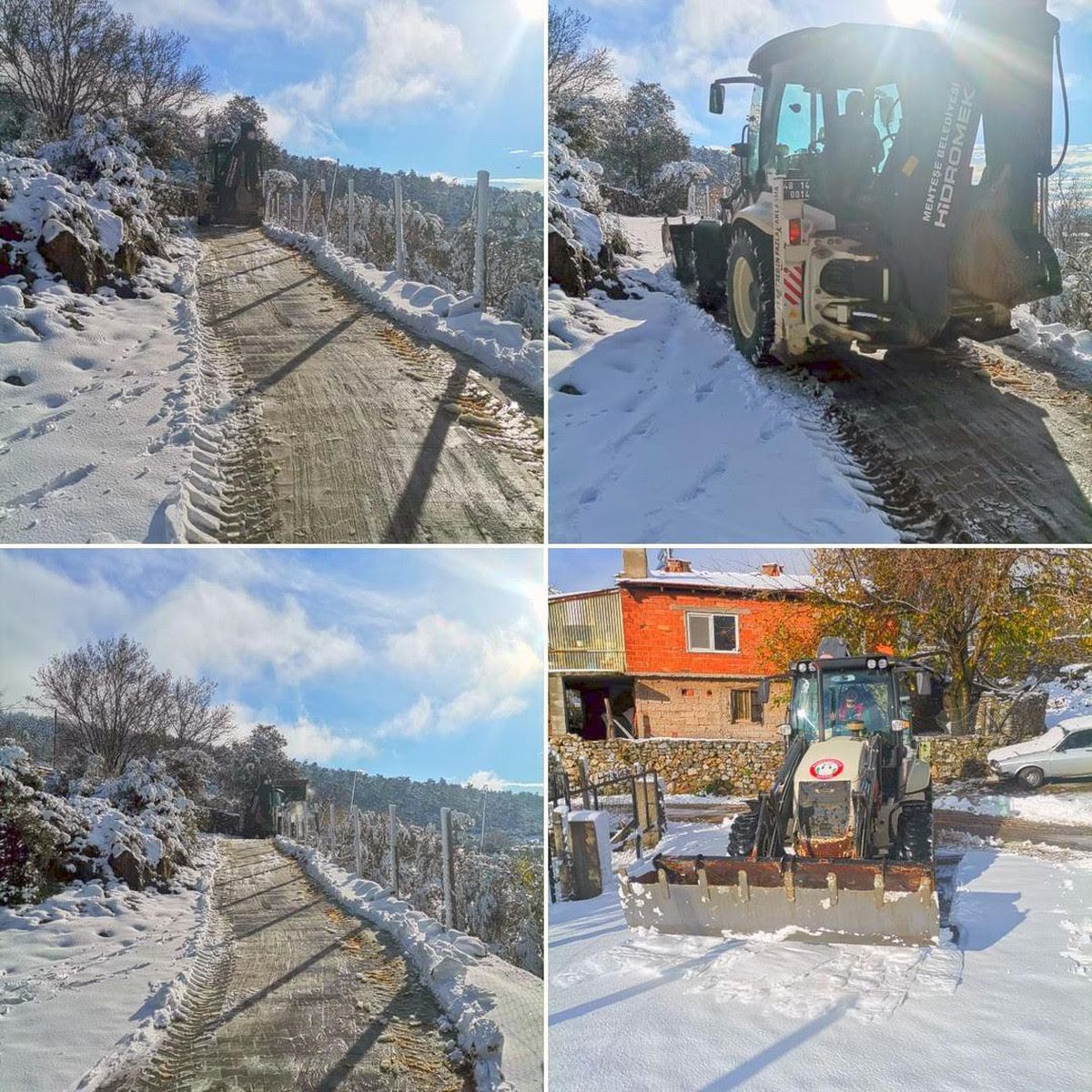Menteşe\'de Kar Mesaisi