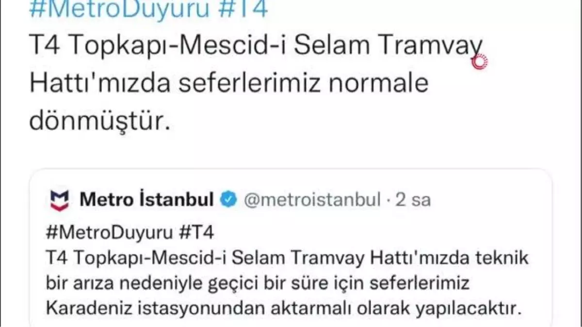 İstanbul'da tramvay arızası