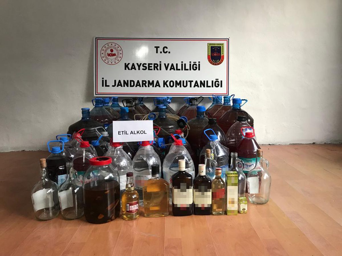 Kayseri\'de 510 litre kaçak içki ele geçirildi