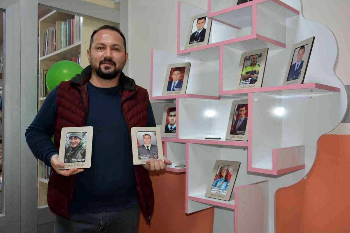 Şehitleri unutmadı, okulunda onlar için özel alan oluşturdu