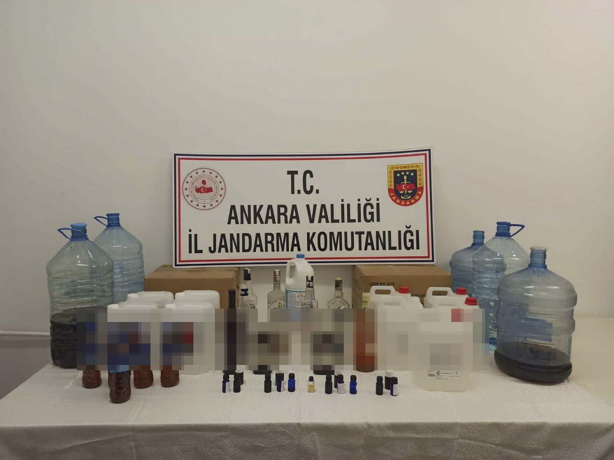 Ankara\'da sahte içki üreten şüpheli yakalandı