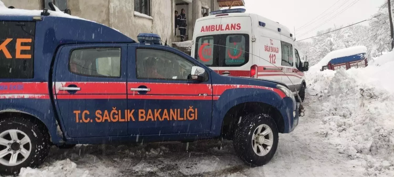 Ekipler karla kaplı yolda KOAH hastasına 5 saatte ulaştı