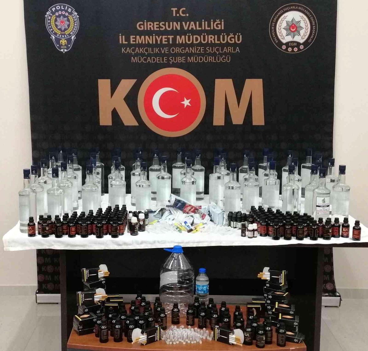 Giresun\'da kaçak içki operasyonunda 3 kişi yakalandı