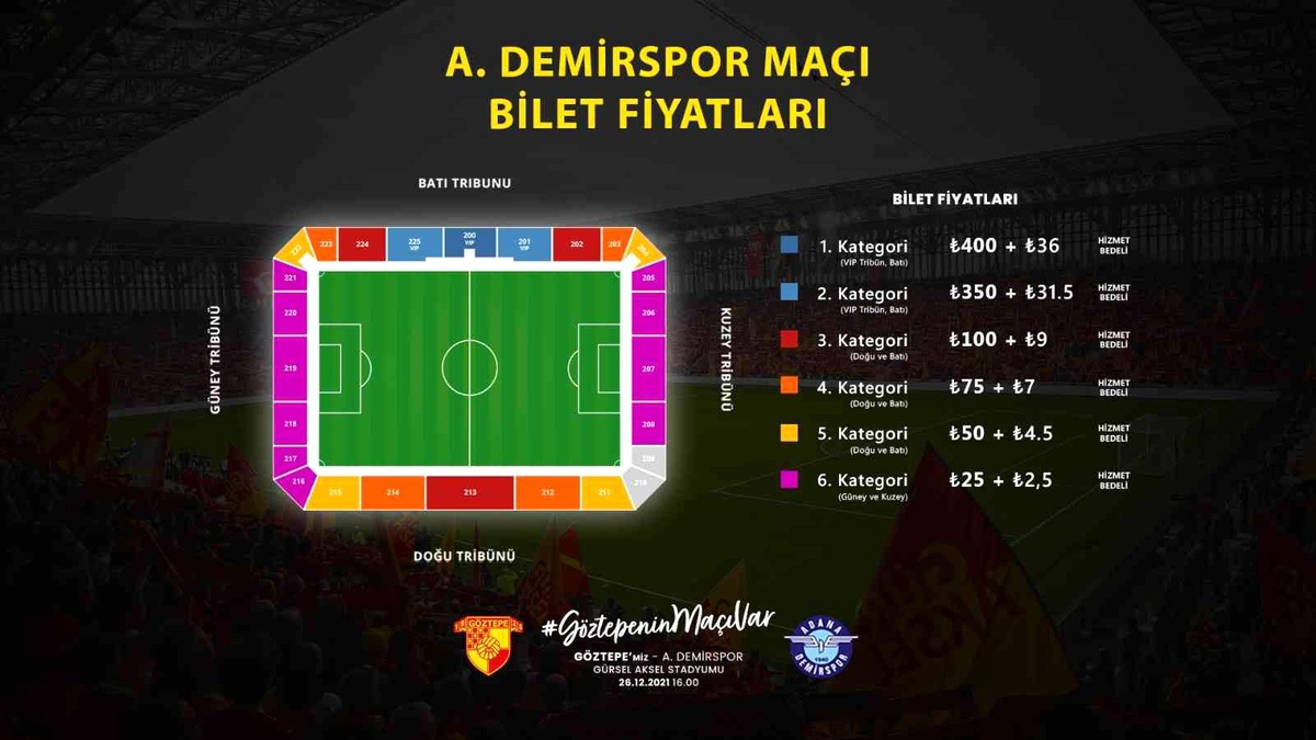 Göztepe - Adana Demirspor maçının biletleri satışa çıkıyor