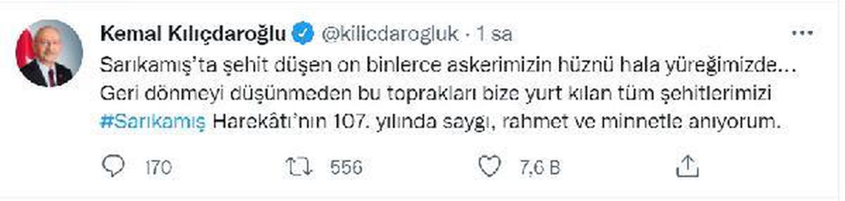 Son dakika gündem: Kılıçdaroğlu, Şarıkamış şehitlerini andı
