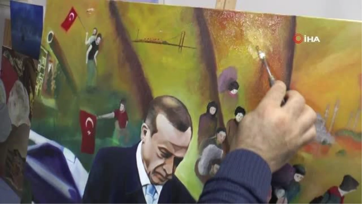 Suriyeli ünlü ressamdan Cumhurbaşkanına anlamlı tablo