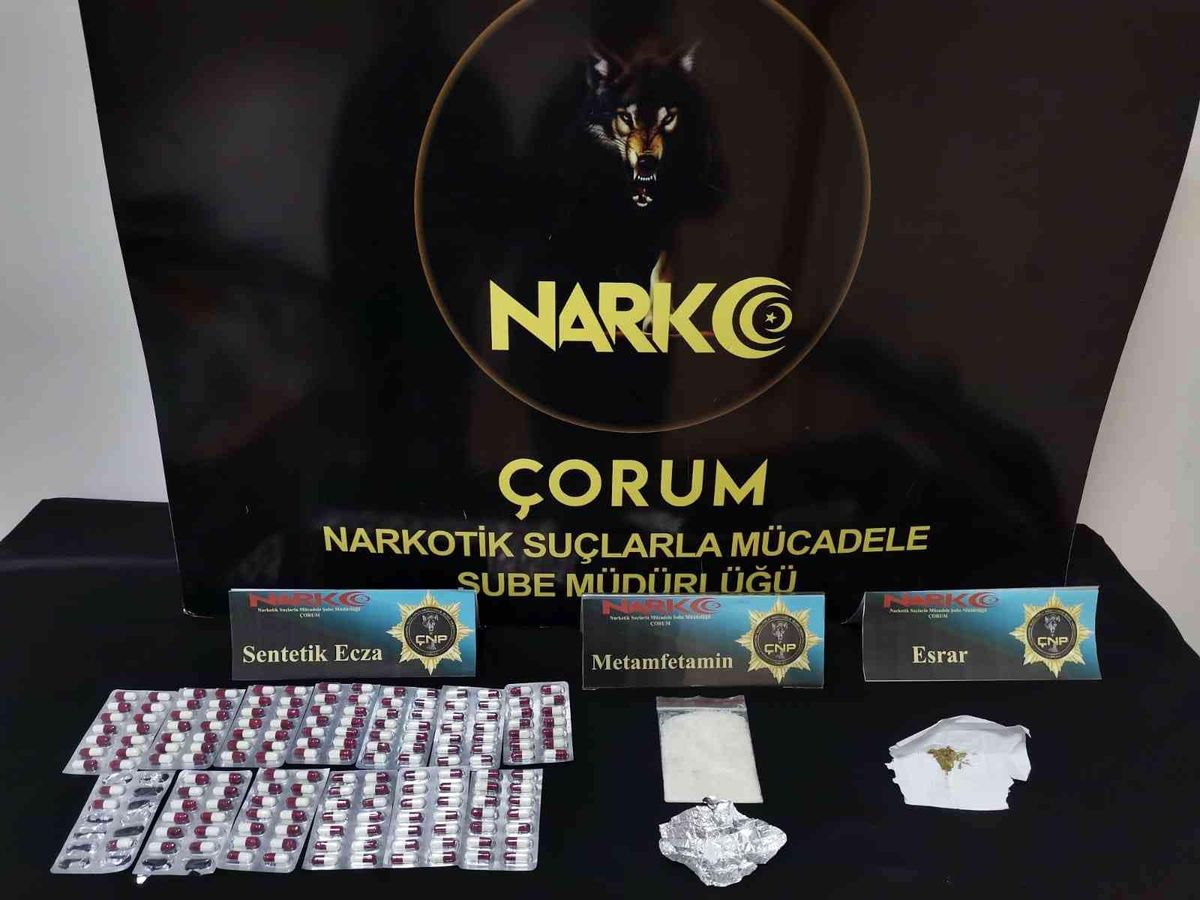 Çorum polisinden uyuşturucu operasynu
