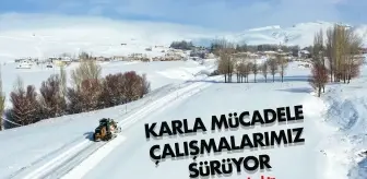Van Büyükşehir Belediyesi'nin karla mücadele çalışmaları sürüyor