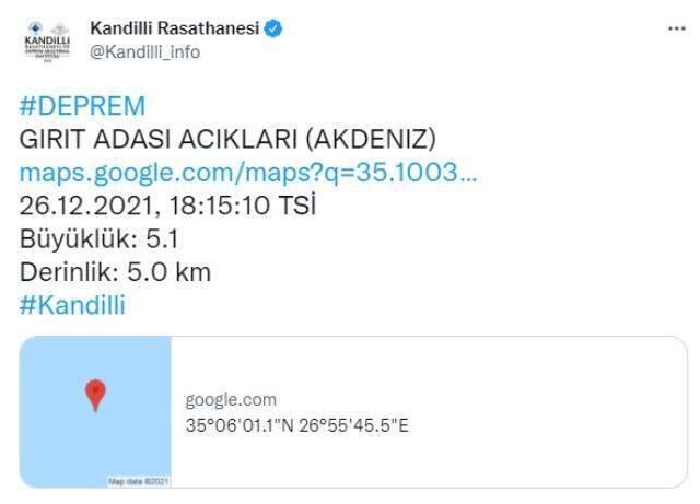 Deprem gerçeği kendini bir kez daha hatırlattı! Akdeniz 4,9 şiddetiyle sarsıldı