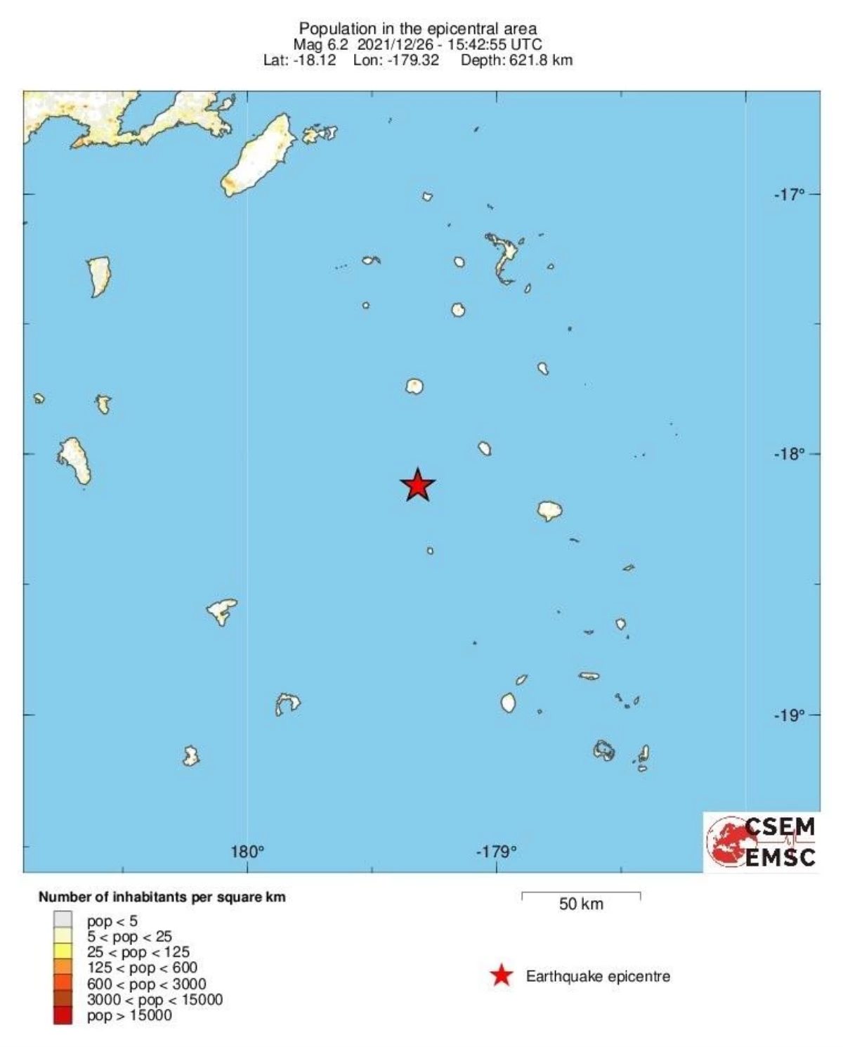 Fiji açıklarında 6.1 büyüklüğünde deprem