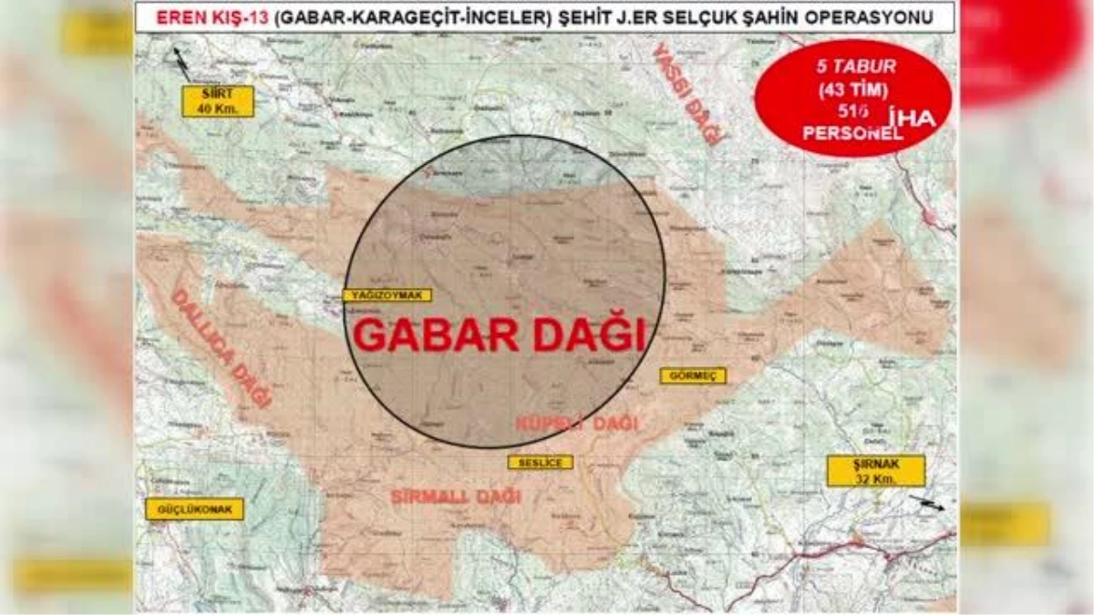 Şırnak\'ta Eren Kış-13 (Gabar-Karageçit-İnceler) Şehit Jandarma Er Selçuk Şahin operasyonu